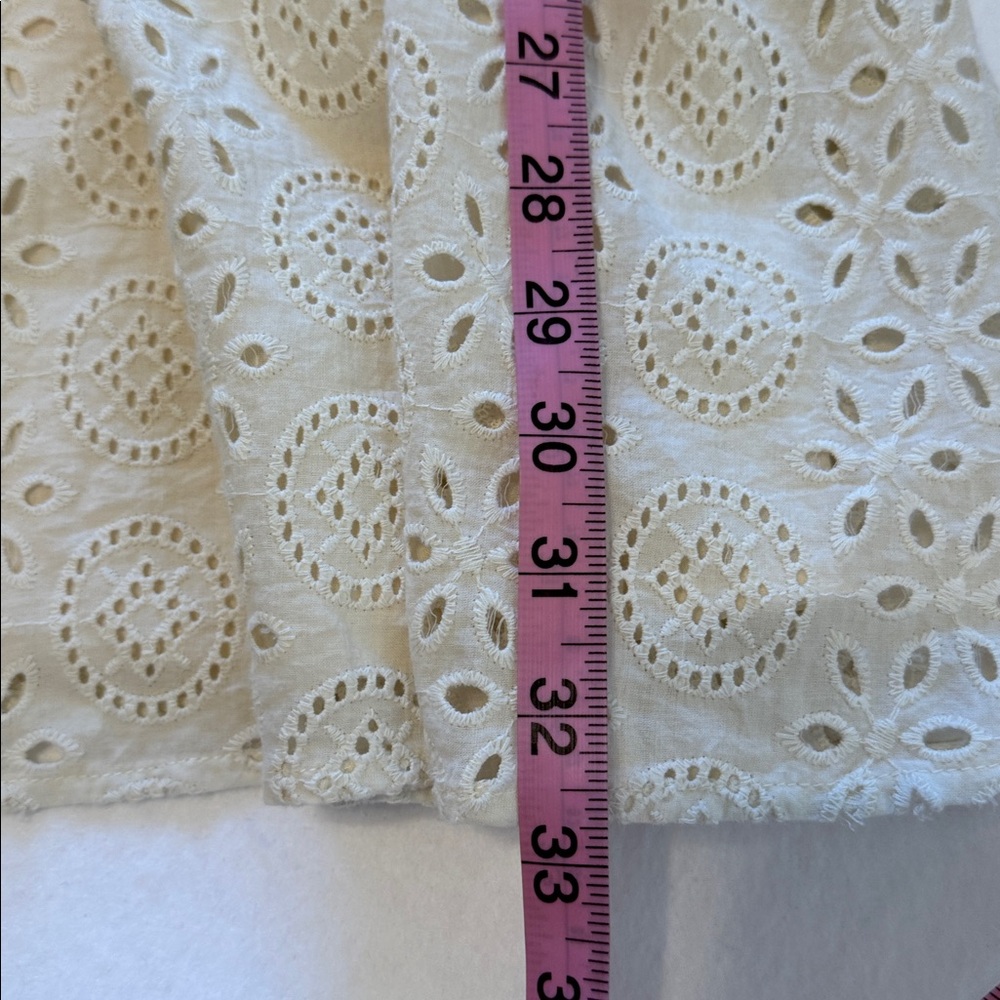 Cleobella Ivory Eyelet Smocked Top Dress Organic Cotton Bridal,Graduation Size L - Picture 6 of 9